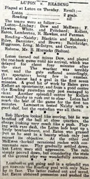 Match Report: Luton Town FC vs Reading (25th Apr 1905)