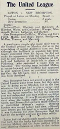 Match Report: Luton Town FC vs New Brompton (30th Oct 1905)