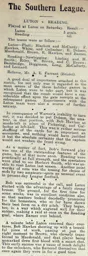 Match Report: Luton Town FC vs Reading (23rd Dec 1905)