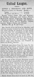 Match Report: Luton Town FC vs Brighton & Hove Albion (12th Mar 1906)