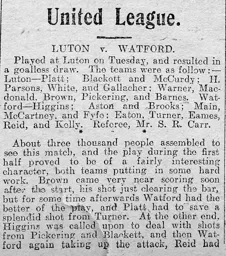 Match Report: Luton Town FC vs Watford (17th Apr 1906)