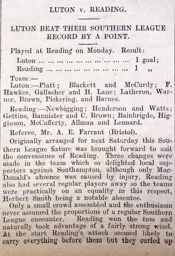 Match Report: Reading vs Luton Town FC (23rd Apr 1906)