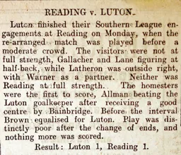 Match Report: Reading vs Luton Town FC (23rd Apr 1906)