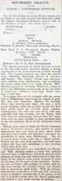Match Report: Luton Town FC vs Tottenham Hotspur (29th Sep 1906)