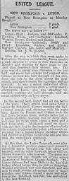 Match Report: New Brompton vs Luton Town FC (1st Oct 1906)