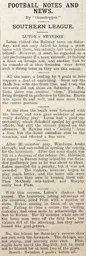 Match Report: Swindon Town vs Luton Town FC (6th Oct 1906)