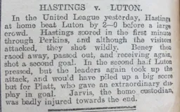 Match Report: Hastings vs Luton Town FC (6th Mar 1907)