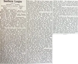 Match Report: Leyton vs Luton Town FC (23rd Mar 1907)