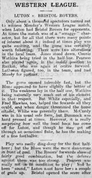 Match Report: Luton Town FC vs Bristol Rovers (28th Oct 1907)