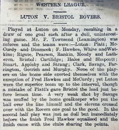 Match Report: Luton Town FC vs Bristol Rovers (28th Oct 1907)