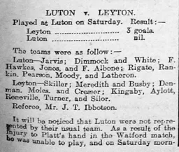 Match Report: Luton Town FC vs Leyton (18th Apr 1908)