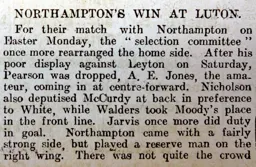 Match Report: Luton Town FC vs Northampton Town (20th Apr 1908)