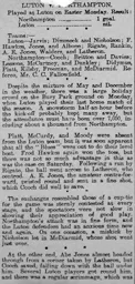 Match Report: Luton Town FC vs Northampton Town (20th Apr 1908)