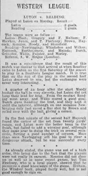 Match Report: Luton Town FC vs Reading (12th Oct 1908)
