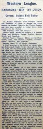 Match Report: Luton Town FC vs Crystal Palace (2nd Nov 1908)