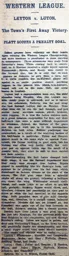 Match Report: Leyton vs Luton Town FC (9th Nov 1908)