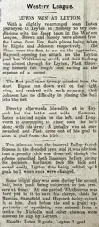 Match Report: Leyton vs Luton Town FC (9th Nov 1908)