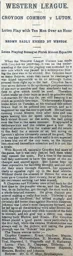 Match Report: Croydon Common vs Luton Town FC (2nd Dec 1908)