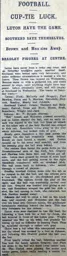 Match Report: Luton Town FC vs Southend United (5th Dec 1908)