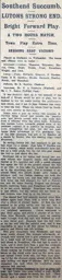 Match Report: Southend United vs Luton Town FC (9th Dec 1908)