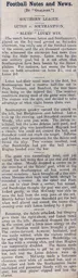 Match Report: Luton Town FC vs Southampton (9th Jan 1909)