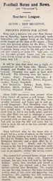 Match Report: Luton Town FC vs New Brompton (3rd Apr 1909)