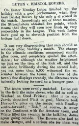 Match Report: Luton Town FC vs Bristol Rovers (12th Apr 1909)