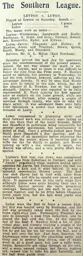 Match Report: Leyton vs Luton Town FC (18th Sep 1909)