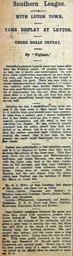 Match Report: Leyton vs Luton Town FC (18th Sep 1909)