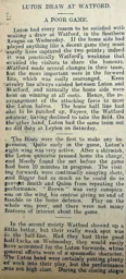 Match Report: Watford vs Luton Town FC (22nd Sep 1909)