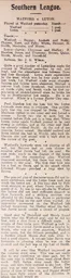 Match Report: Watford vs Luton Town FC (22nd Sep 1909)