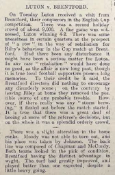 Match Report: Luton Town FC vs Brentford (28th Dec 1910)