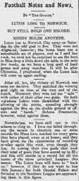 Match Report: Norwich City vs Luton Town FC (22 Oct 1910)