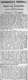 Match Report: Luton Town FC vs Rochdale (7th Dec 1910)