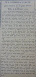 Match Report: Crystal Palace vs Luton Town FC (10th Dec 1910)