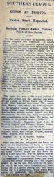 Match Report: Bristol Rovers vs Luton Town FC (8th Apr 1911)