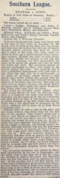 Match Report: Millwall vs Luton Town FC (28th Oct 1911)