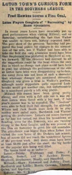 Match Report: Millwall vs Luton Town FC (28th Oct 1911)