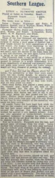 Match Report: Luton Town FC vs Plymouth Argyle (2nd Dec 1911)
