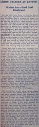 Match Report: Leyton vs Luton Town FC (10th Feb 1912)