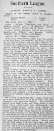 Match Report: Crystal Palace vs Luton Town FC (9th Mar 1912)
