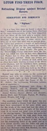 Match Report: Luton Town FC vs Bristol Rovers (30th Mar 1912)