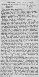 Match Report: Plymouth Argyle vs Luton Town FC (6th Apr 1912)