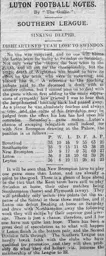 Match Report: Luton Town FC vs Swindon Town (13th Apr 1912)