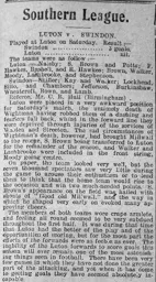 Match Report: Luton Town FC vs Swindon Town (13th Apr 1912)