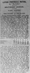 Match Report: Luton Town FC vs Reading (20th Apr 1912)