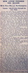 Match Report: Northampton Town vs Luton Town FC (27th Apr 1912)