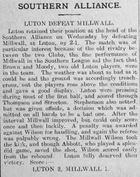 Match Report: Luton Town FC vs Millwall (13th Nov 1912)