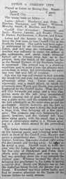 Match Report: Luton Town FC vs Cardiff City (26th Dec 1912)