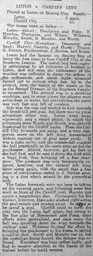 Match Report: Luton Town FC vs Cardiff City (26th Dec 1912)